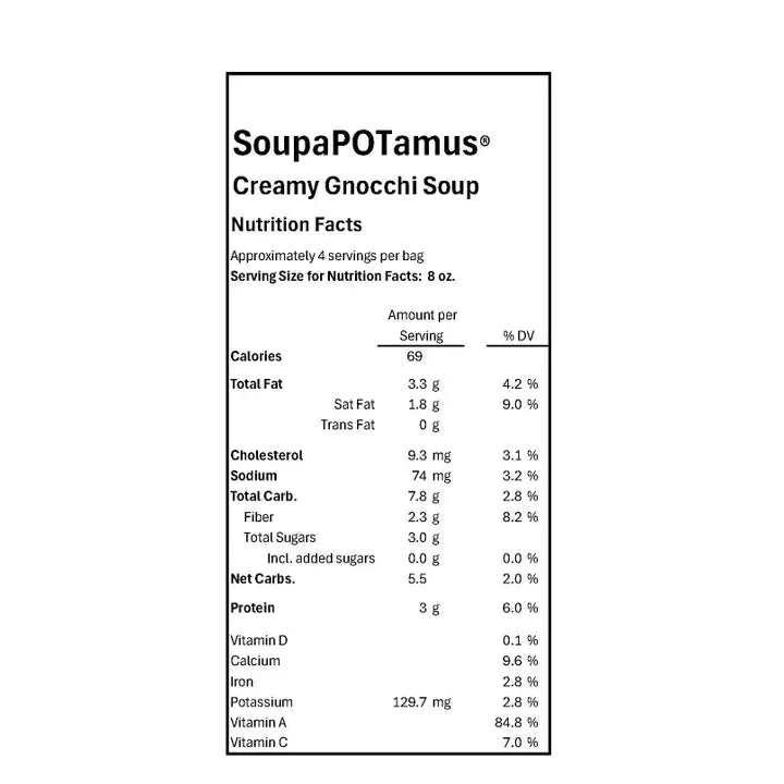 Soupapotamus Creamy Gnocchi Shelf-Stable Dry Soup
