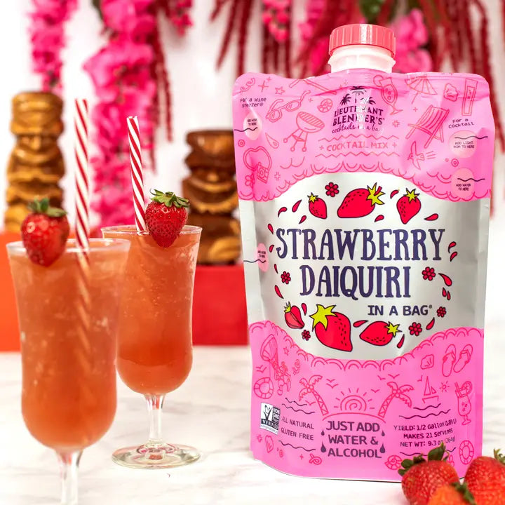 Lieutenant Blender's Strawberry Daiquiri in A Bag Cocktail/Mocktail Slushie Mixer