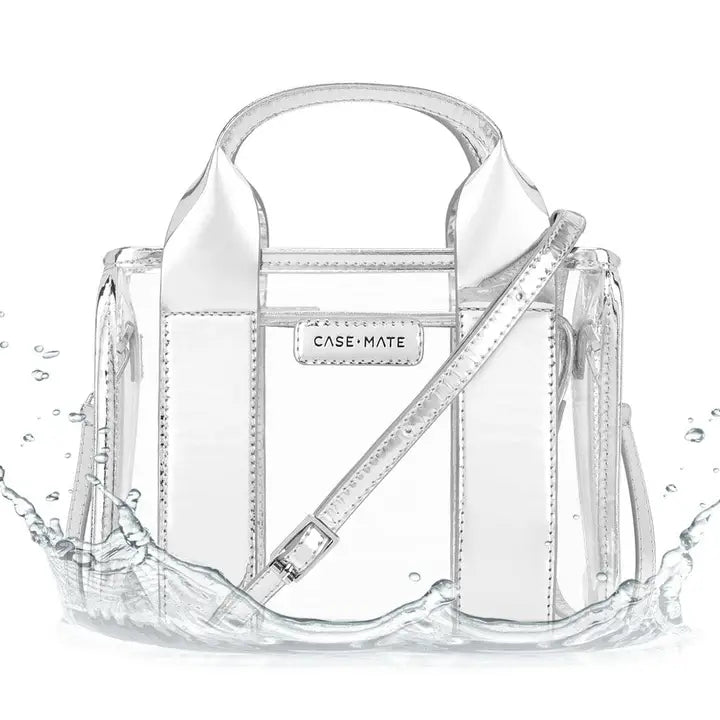 Case-Mate Clear Stadium Bag-Silver Chrome