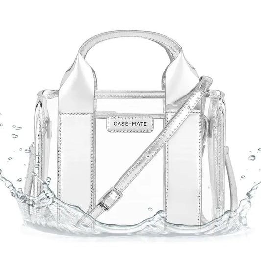 Case-Mate Clear Stadium Bag-Silver Chrome