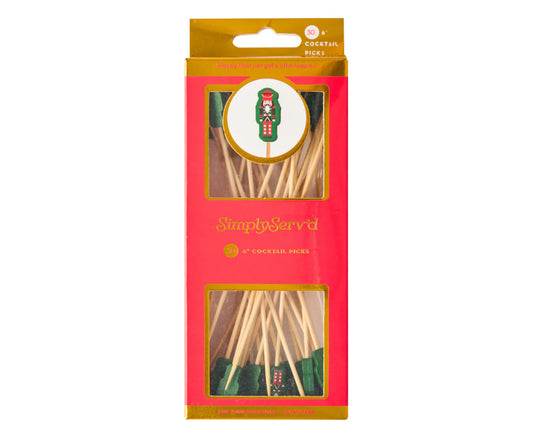 Sophistiplate Nutcracker Christmas Large Cocktail Picks/30pk