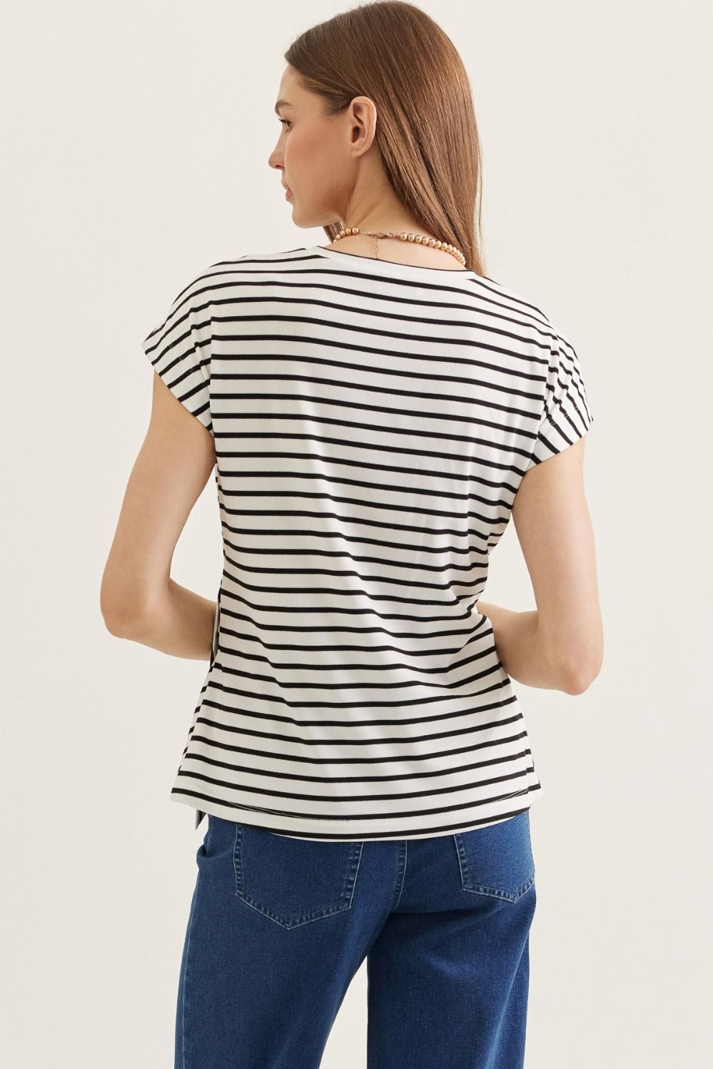 Entro Striped Cap Sleeve Top