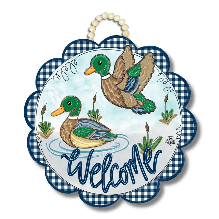 DK Designs Mallard Scallop Welcome Door Hanger