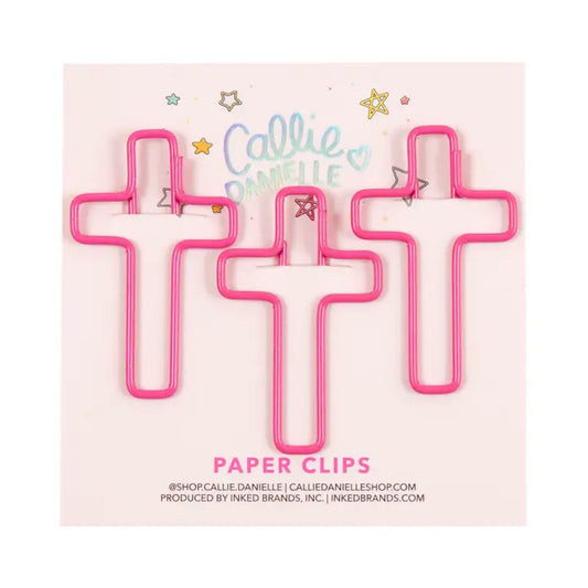 Pink Cross Paperclips