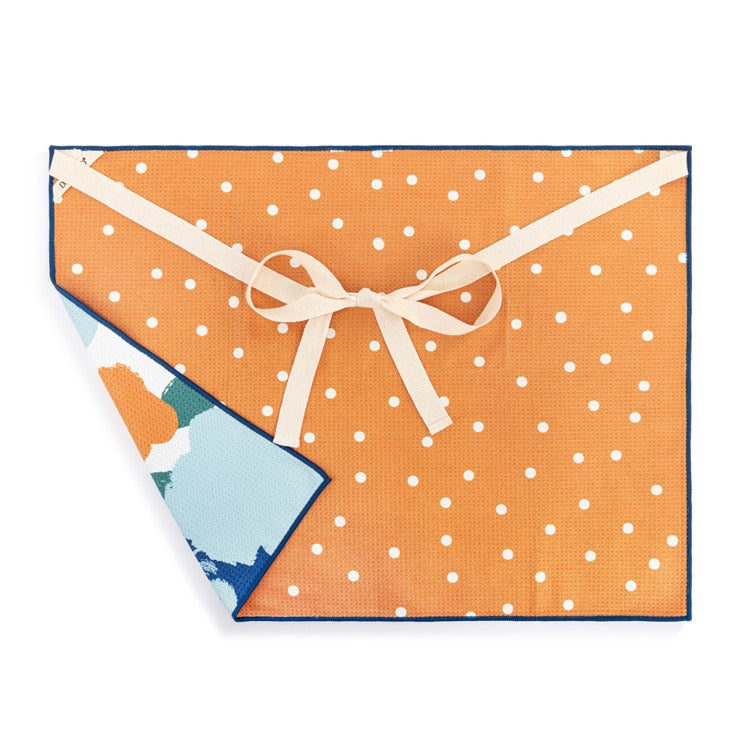 DEMDACO Blue Orange Poppy Absorbent Half Apron - 27x20in