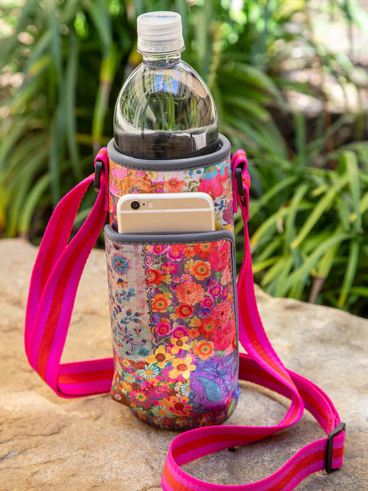 Natural Life Insulated Water Bottle Carrier - Pink Patchwork