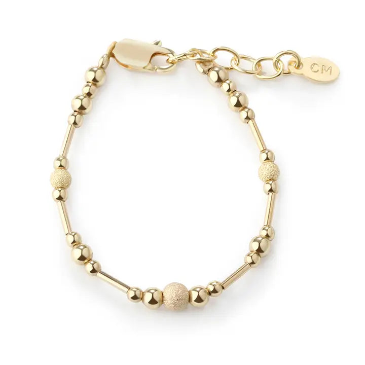 Cherished Moments Little Girls 14K Gold-Plated Bracelet with Stardust Beads