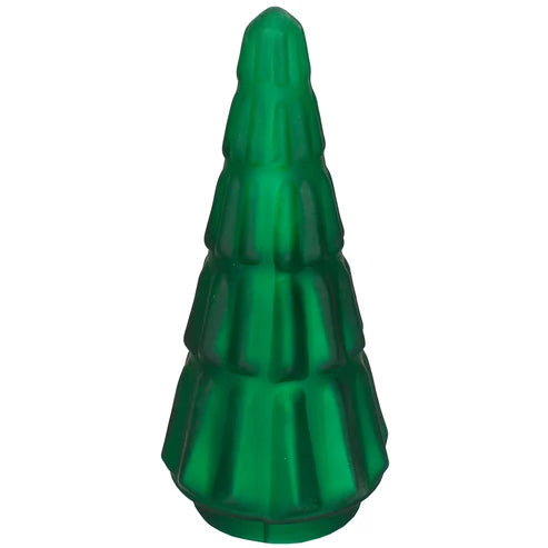 Christmas Tree Geo Dimple 4"W X 8"H Emerald Matte