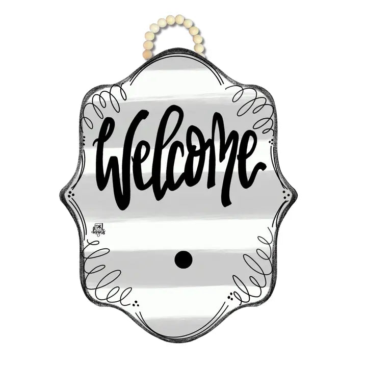 DK Designs Stripe Bloom "Welcome" Hanger + Mini