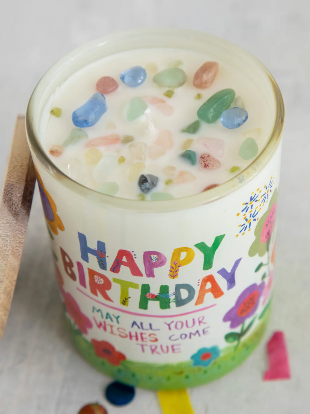 Natural Life Gemstone Candle-Happy Birthday