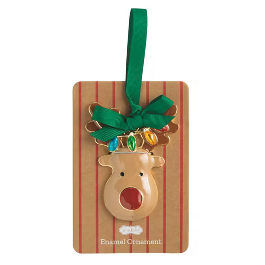 MUD PIE REINDEER ENAMEL ORNAMENT