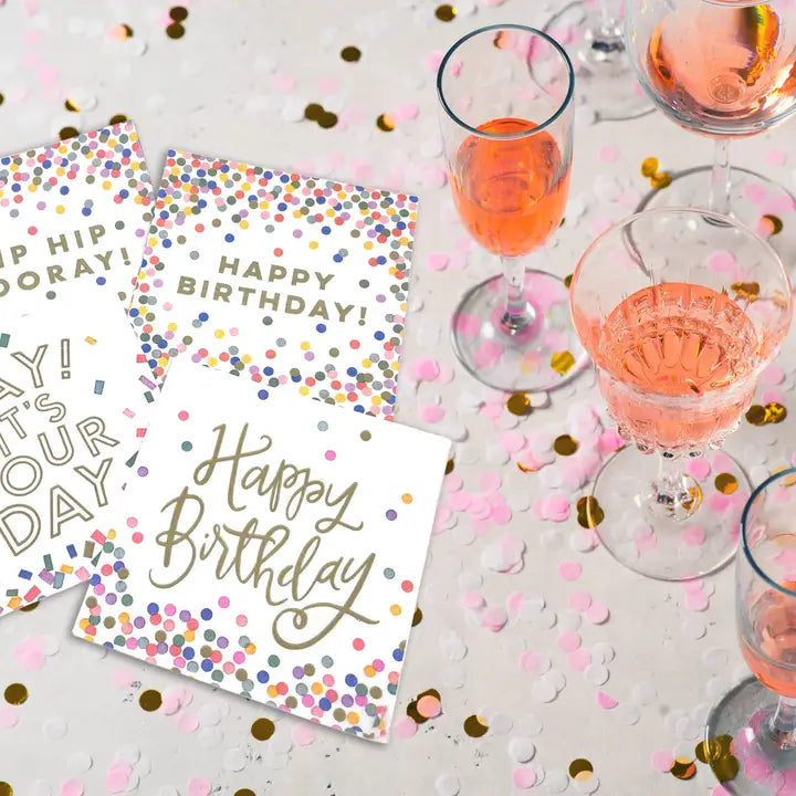 Soiree-Sisters Birthday Cocktail Napkins | Happy Birthday (Script) - 20ct