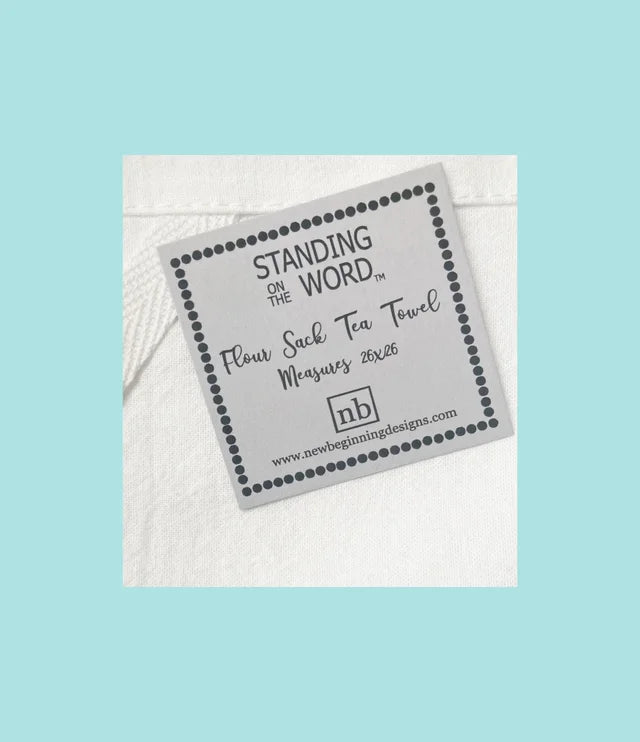 Standing On The Word Tea Towel Pumpkin Topiary with verse: 1 Thess. 5:18 give thanks