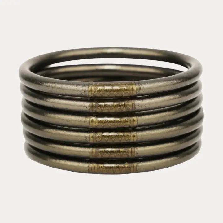 BuDhaGirl Flint All Weather Bangles® (Set of 6) - Serenity Prayer