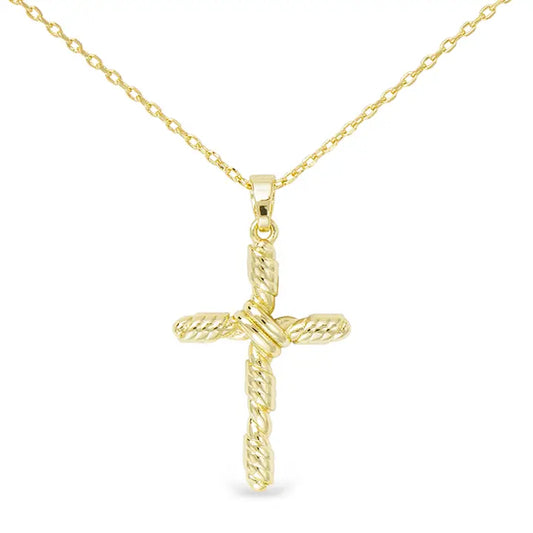 Amanda Blu Gold Rope Cross Necklace