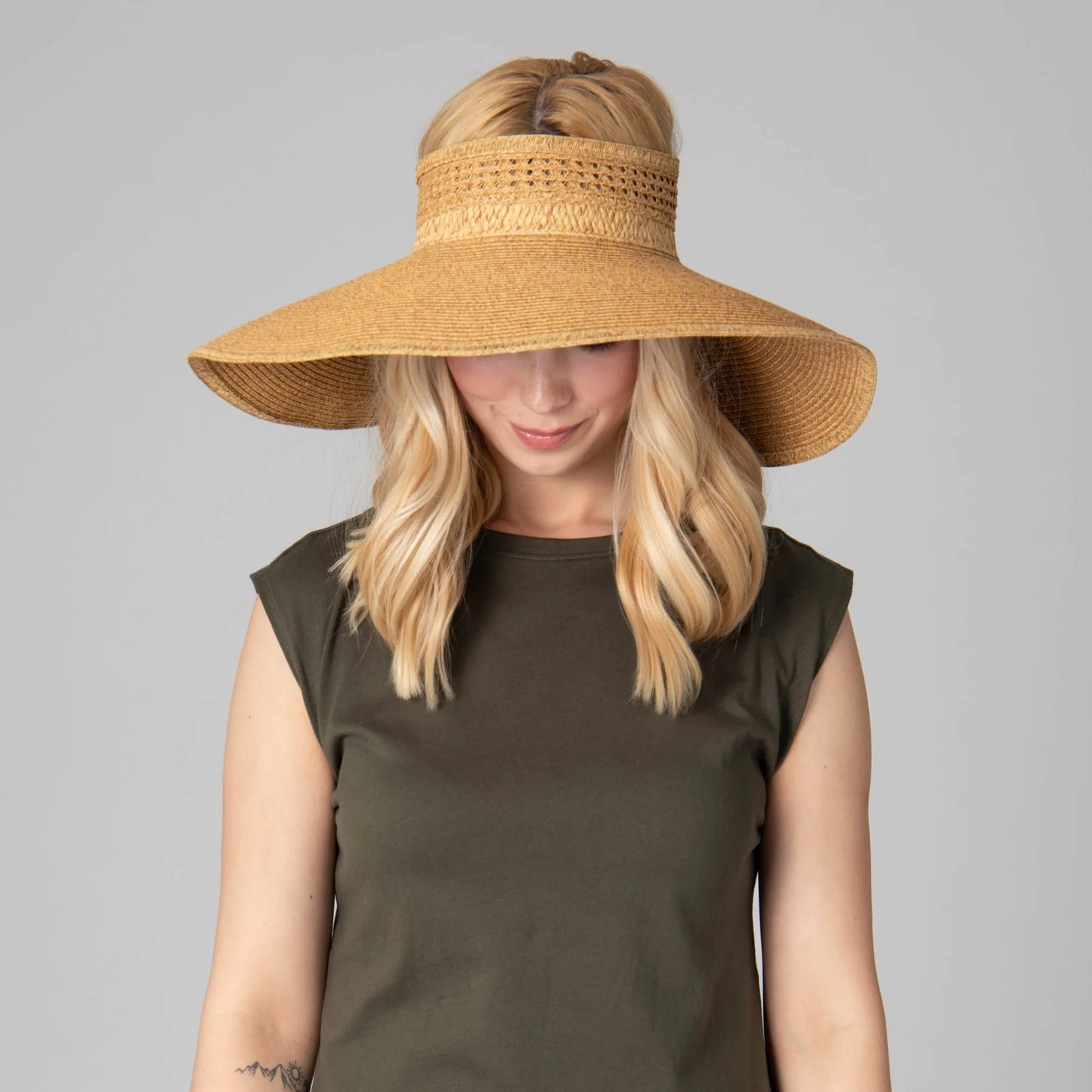 San Diego Hat Everyday Full Coverage - Wide Brim Roll Up Visor-Toast