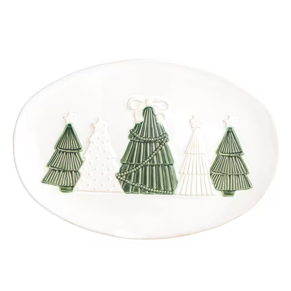 MUD PIE WHITE CHRISTMAS TREE PLATTER