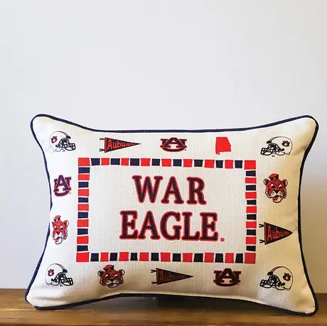 Little Birdie Auburn Collegiate Icon Border Pillow