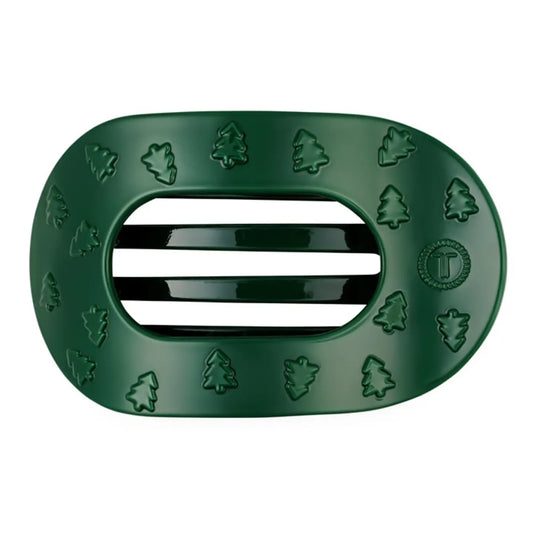 Teleties O Christmas Tree | Medium | Flat Round Hair Clip