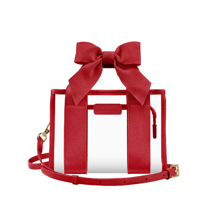 Case-Mate Clear Stadium Bag-Varsity Red Bow