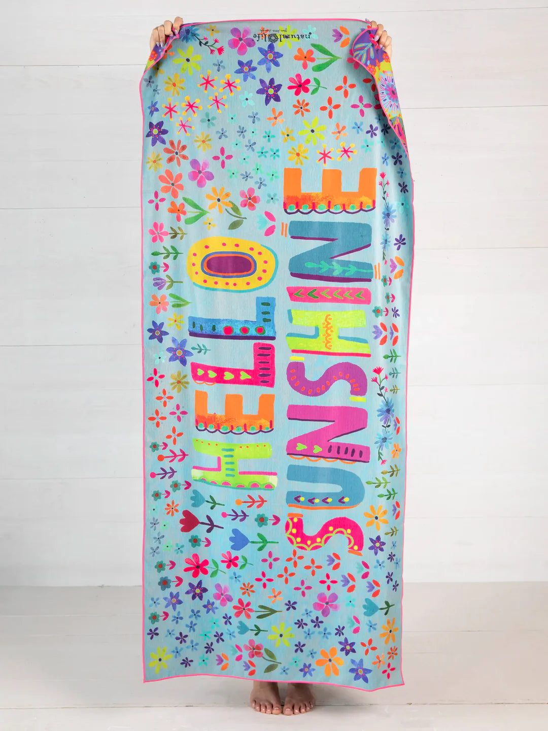 Natural Life Double-Sided Microfiber Beach Towel-Hello Sunshine