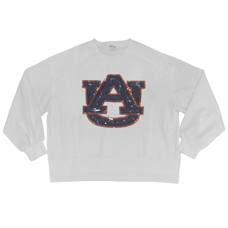 Capri Designs Long Sleeve Sequin Tee-Auburn