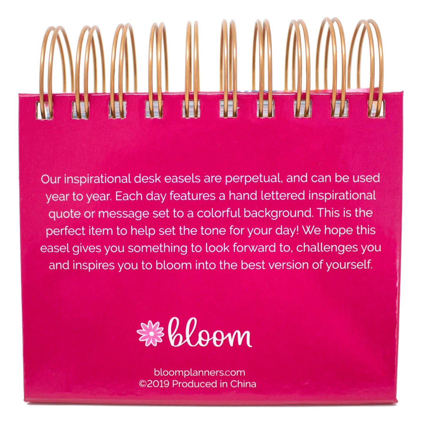 bloom Daily Planners Inspirational Perpetual Desk Easel, Hand-lettered