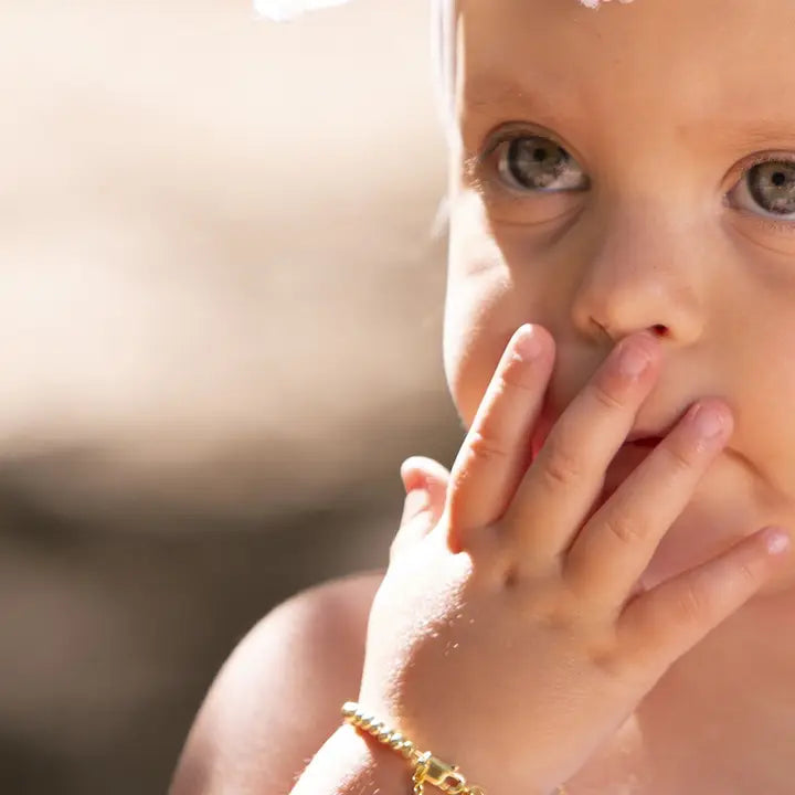 Cherished Moments Kids 14K Gold-Plated Cross Bracelet Baby Girl Baptism Gift