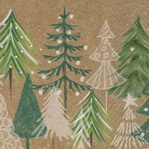 Paper Guest Towels 16 Ct Green Xmas Trees Christmas