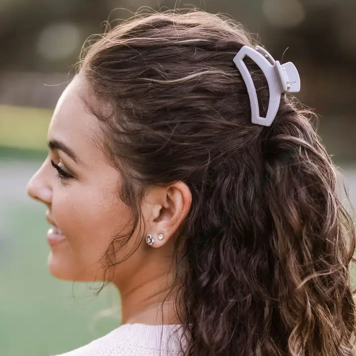 Teleties Open Hair Clip | Small | Silver Flames