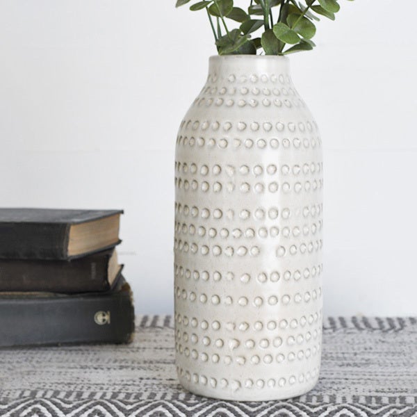 Pd HOME 11.6″ WHITE PATTERN VASE