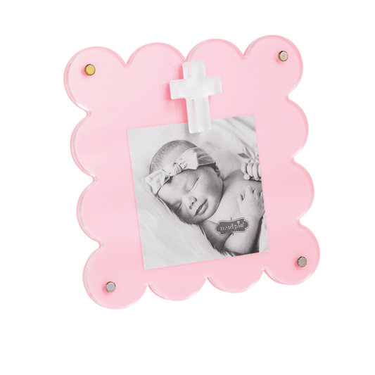 MUD PIE PINK ACRYLIC CROSS FRAME