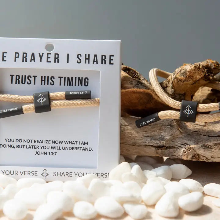 THE PRAYER I SHARE Trust His Timing Christian Cord Bracelet