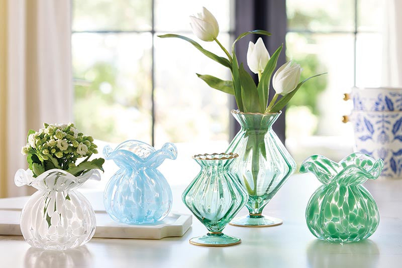 Santa Barbara Design Studio Ruffled Edge Bud Vase - White