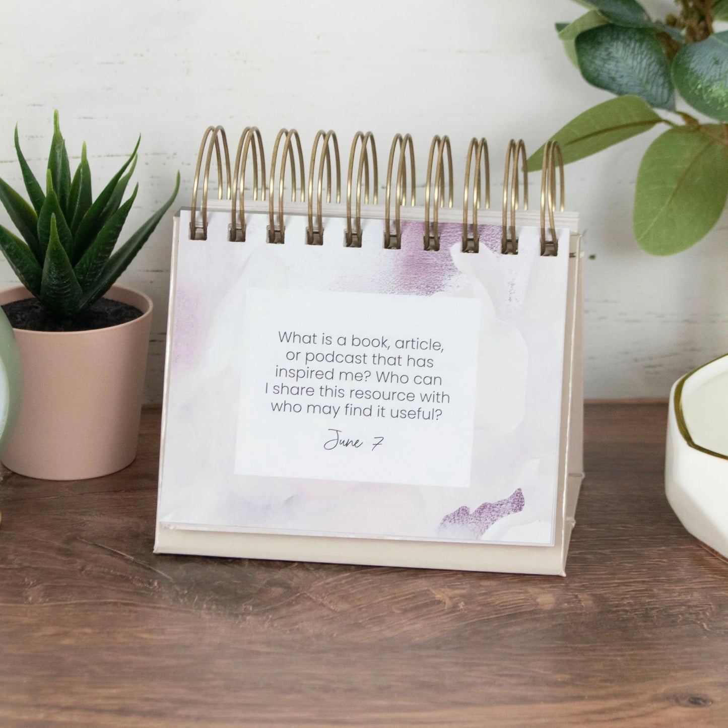 bloom Daily Planners Inspirational Perpetual Desk Easel, Daily Reflection Questions