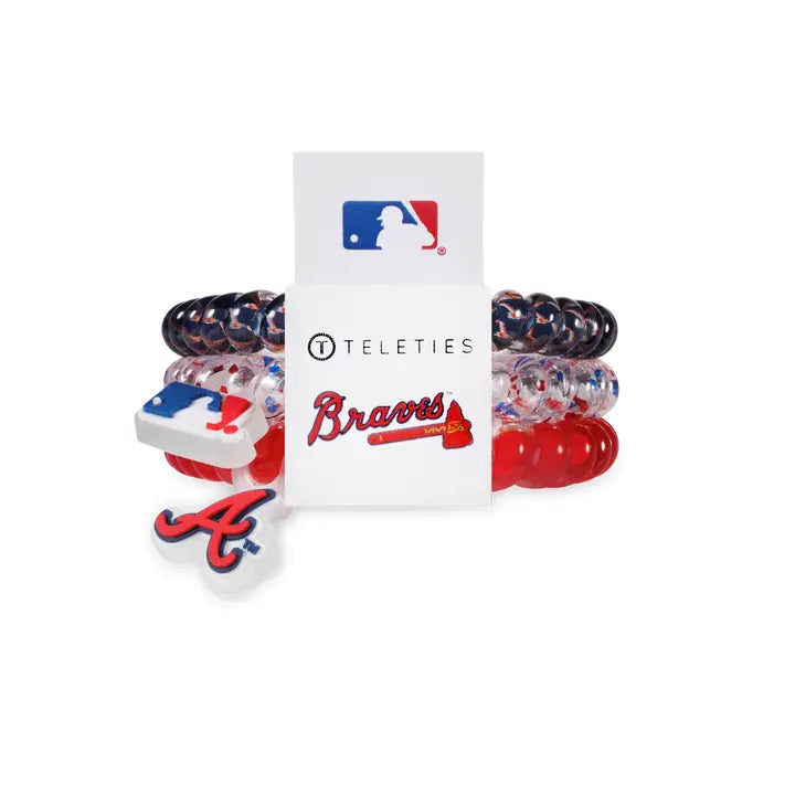 Teleties Spiral Hair Coils | Small | Atlanta Braves Hair Ties