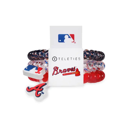 Teleties Spiral Hair Coils | Small | Atlanta Braves Hair Ties