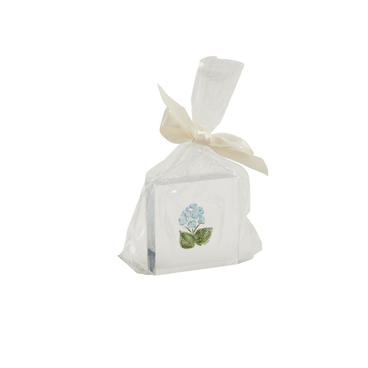 MUD PIE BLUE FLOWER ACRYLIC BLOCK
