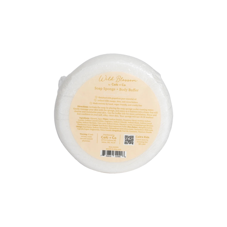 Cait + Co Wild Blossom Soap Infused Body Buffer-Creamy Coconut