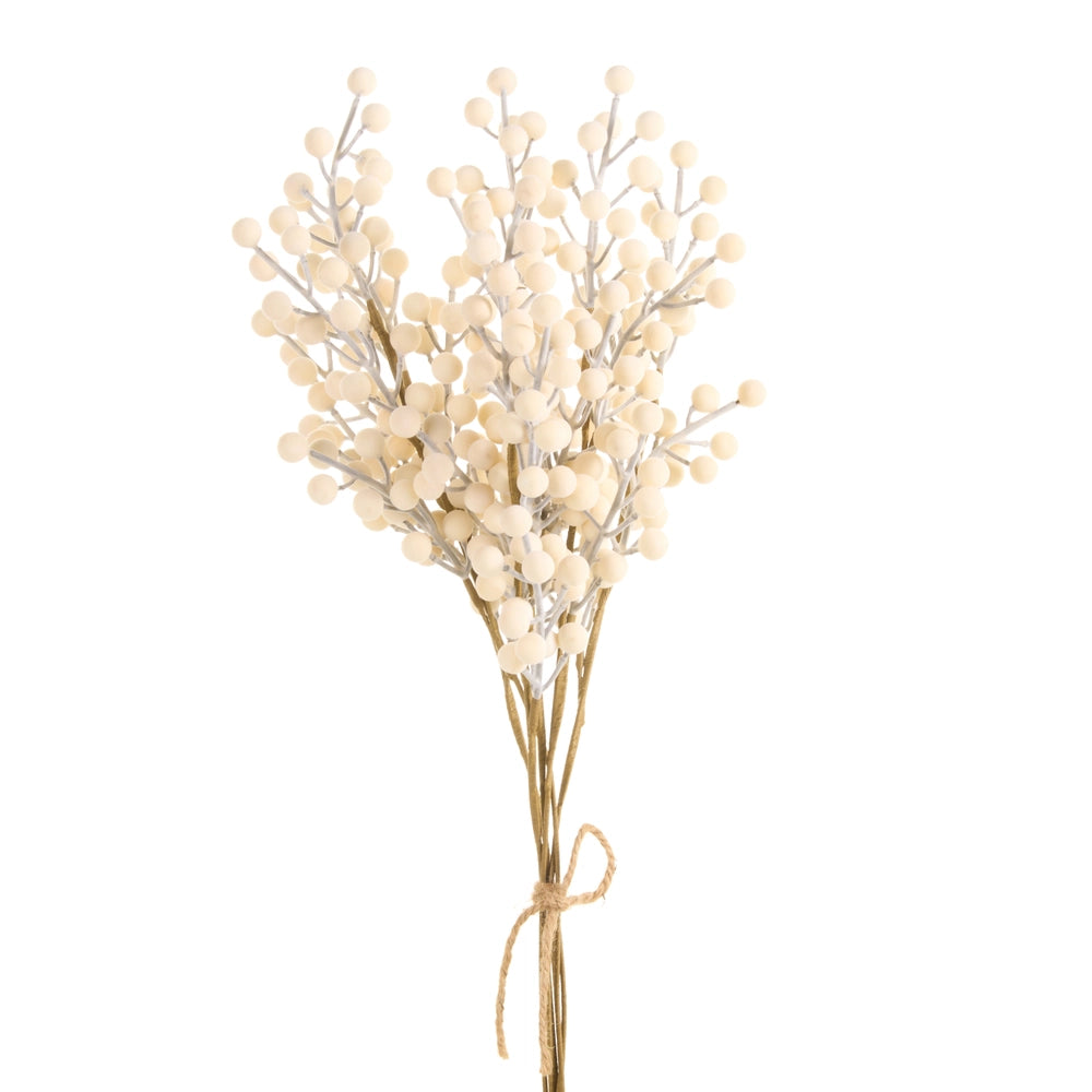 RAZ Imports 22" Flocked Ivory Berry Bundle