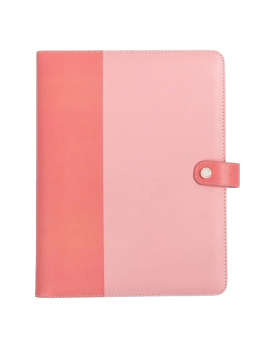 So Darling | Large Leather Folio - Color Block Pink