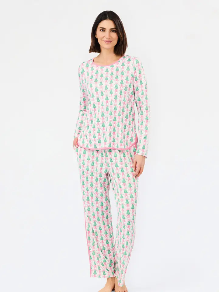 Mary Square Women's Melody Pants Set | Winter Pines Pink