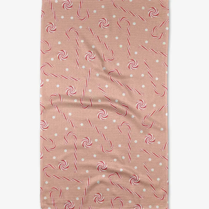 Geometry Pink Peppermint Tea Towel