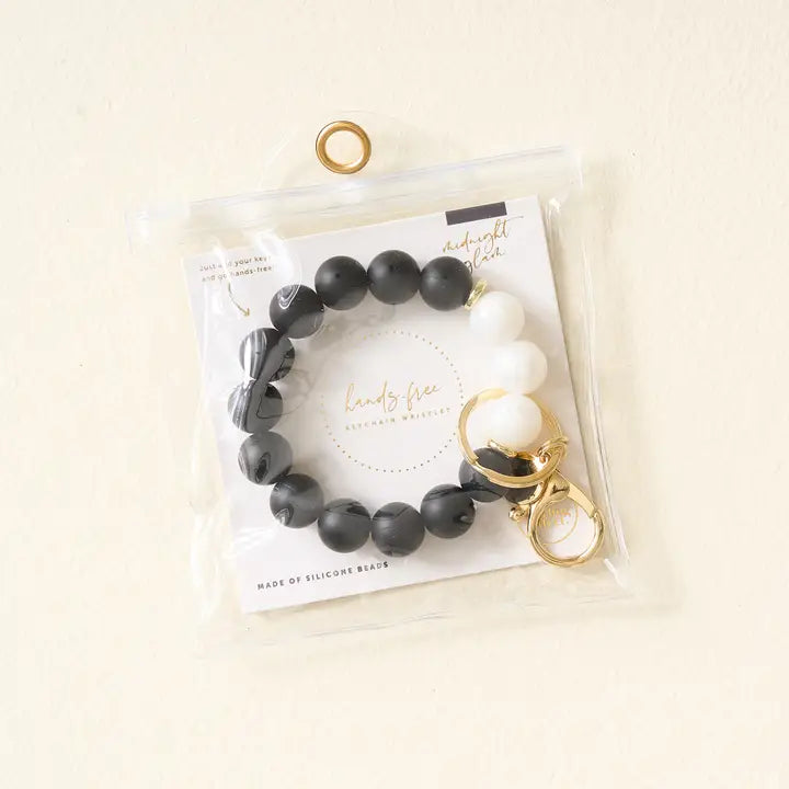 The Darling Effect Hands-Free Silicone Beaded Keychain Wristlet - Midnight Glam