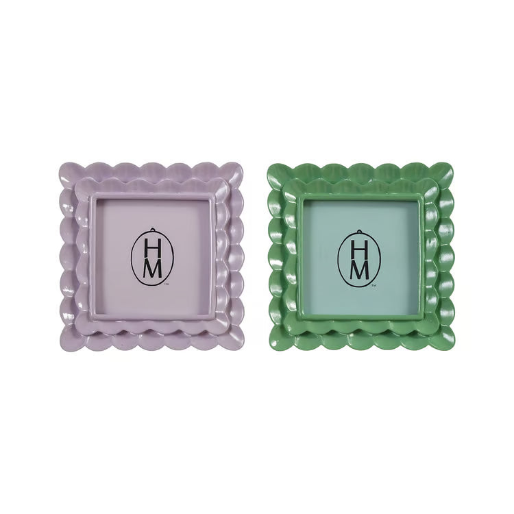 HAZEL MAZEL Resin & Glass Scalloped Photo Frame