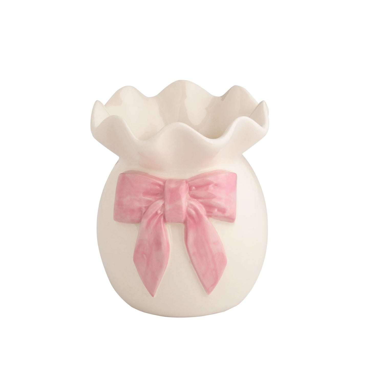 MUD PIE BIG BOW RUFFLE BUD VASE