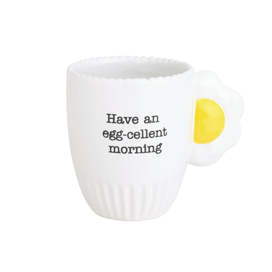 MUD PIE EGG HANDLE MUG