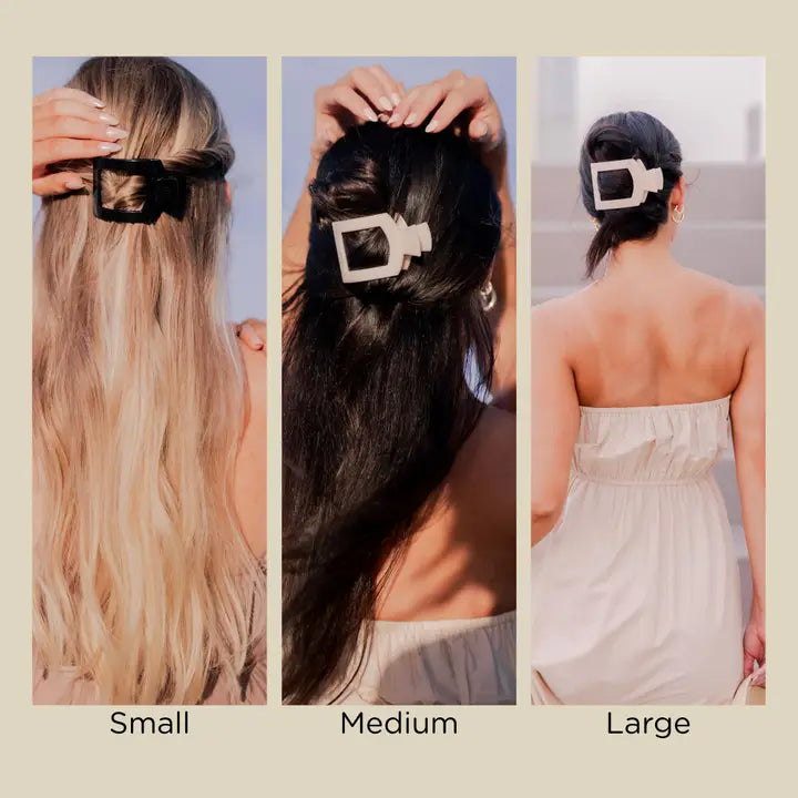 Teleties Square Flat Hair Clip | Small | Tortoise