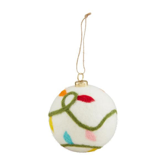 MUD PIE LIGHTS FELTED BALL ORNAMENT