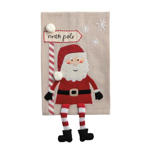MUD PIE SANTA DANGLE LEG TOWEL